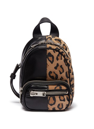 Main View - Click To Enlarge - ALEXANDER WANG - 'Attica' mini leopard print suede leather crossbody backpack