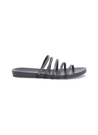 Main View - Click To Enlarge - PEDRO GARCIA  - 'Gala' Swarovski crystal strappy satin sandals