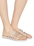 Figure View - Click To Enlarge - PEDRO GARCIA  - 'Gala' Swarovski crystal strappy satin sandals