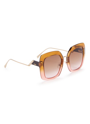 Figure View - Click To Enlarge - FENDI - 'Tropical Shine' Acetate square sunglasses