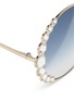 Detail View - Click To Enlarge - FENDI - Swarovski crystal metal round sunglasses