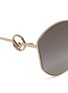Detail View - Click To Enlarge - FENDI - Logo temple metal angular cat eye sunglasses