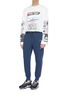 Figure View - Click To Enlarge - DAILY PAPER - 'Chike' contrast piping drop crotch jogging pants