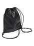 Detail View - Click To Enlarge - SAINT LAURENT - 'Teddy' logo print leather drawstring bag