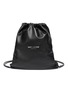 Main View - Click To Enlarge - SAINT LAURENT - 'Teddy' logo print leather drawstring bag