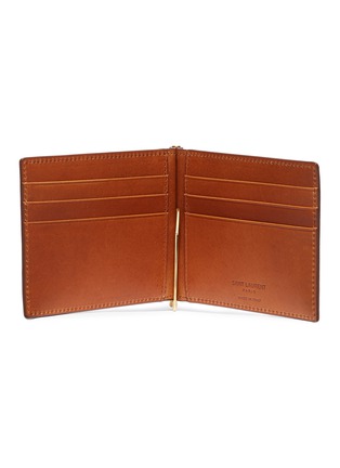 Figure View - Click To Enlarge - SAINT LAURENT - Leather bill clip bifold wallet