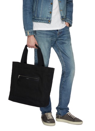 Figure View - Click To Enlarge - SAINT LAURENT - 'City' gabardine shopper tote bag