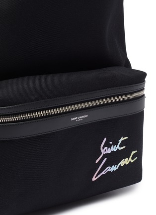  - SAINT LAURENT - Logo embroidered canvas backpack