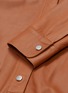 Detail View - Click To Enlarge - YVES SALOMON - Lambskin leather shirt dress