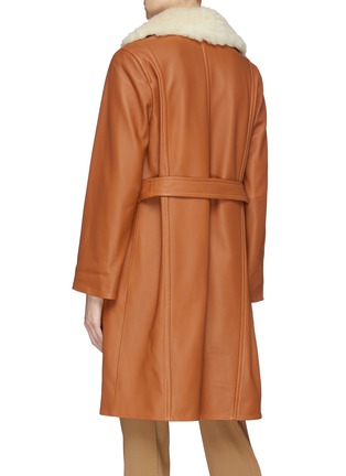 Back View - Click To Enlarge - YVES SALOMON - Belted lambskin shearling jacket