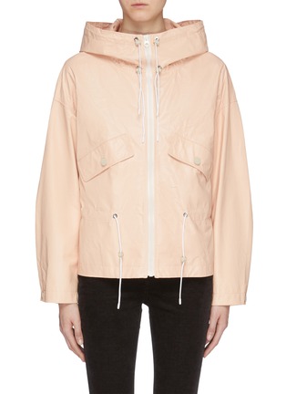 Main View - Click To Enlarge - YVES SALOMON - Paper-effect leather hooded jacket