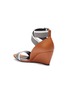  - PIERRE HARDY - 'Alpha' colourblock ankle strap leather wedge sandals