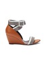 Main View - Click To Enlarge - PIERRE HARDY - 'Alpha' colourblock ankle strap leather wedge sandals