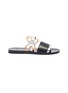 Main View - Click To Enlarge - PIERRE HARDY - 'Bloom' floral buckle colourblock leather slide sandals