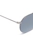 Detail View - Click To Enlarge - THOM BROWNE  - Browbar mirror metal round sunglasses