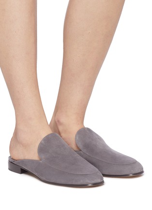 Figure View - Click To Enlarge - GIANVITO ROSSI - Suede loafer slides