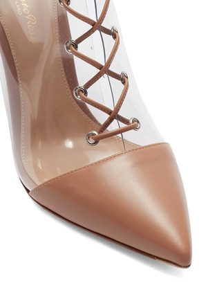 Detail View - Click To Enlarge - GIANVITO ROSSI - 'Icon' lace-up clear PVC leather ankle boots