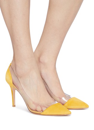 Figure View - Click To Enlarge - GIANVITO ROSSI - 'Plexi' clear PVC suede pumps