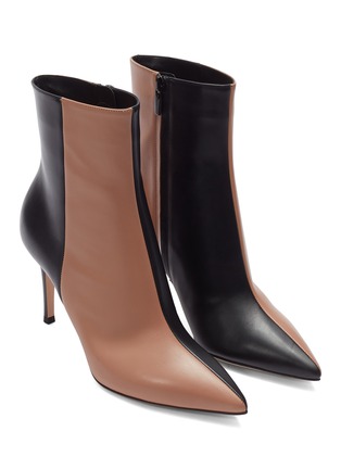 Detail View - Click To Enlarge - GIANVITO ROSSI - Colourblock leather ankle boots