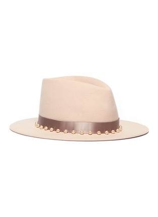 Main View - Click To Enlarge - EUGENIA KIM - 'Blaine' Swarovski pearl wool felt fedora hat
