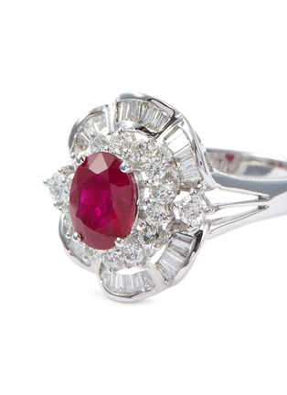 Detail View - Click To Enlarge - LC COLLECTION JEWELLERY - Diamond ruby 18k white gold ring
