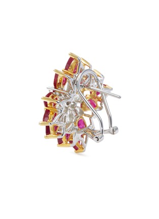 Detail View - Click To Enlarge - LC COLLECTION JEWELLERY - Diamond ruby 18k gold earrings