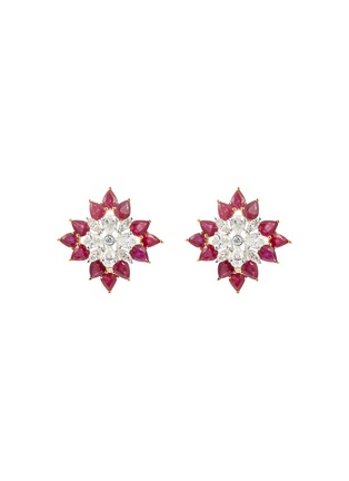 Main View - Click To Enlarge - LC COLLECTION JEWELLERY - Diamond ruby 18k gold earrings