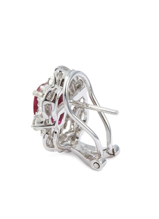 Detail View - Click To Enlarge - LC COLLECTION JEWELLERY - Diamond ruby 18k white gold earrings