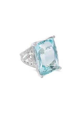 Main View - Click To Enlarge - LC COLLECTION JEWELLERY - Diamond aquamarine 18k white gold ring