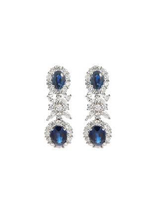 Main View - Click To Enlarge - LC COLLECTION JEWELLERY - Diamond sapphire 18k white gold drop earrings