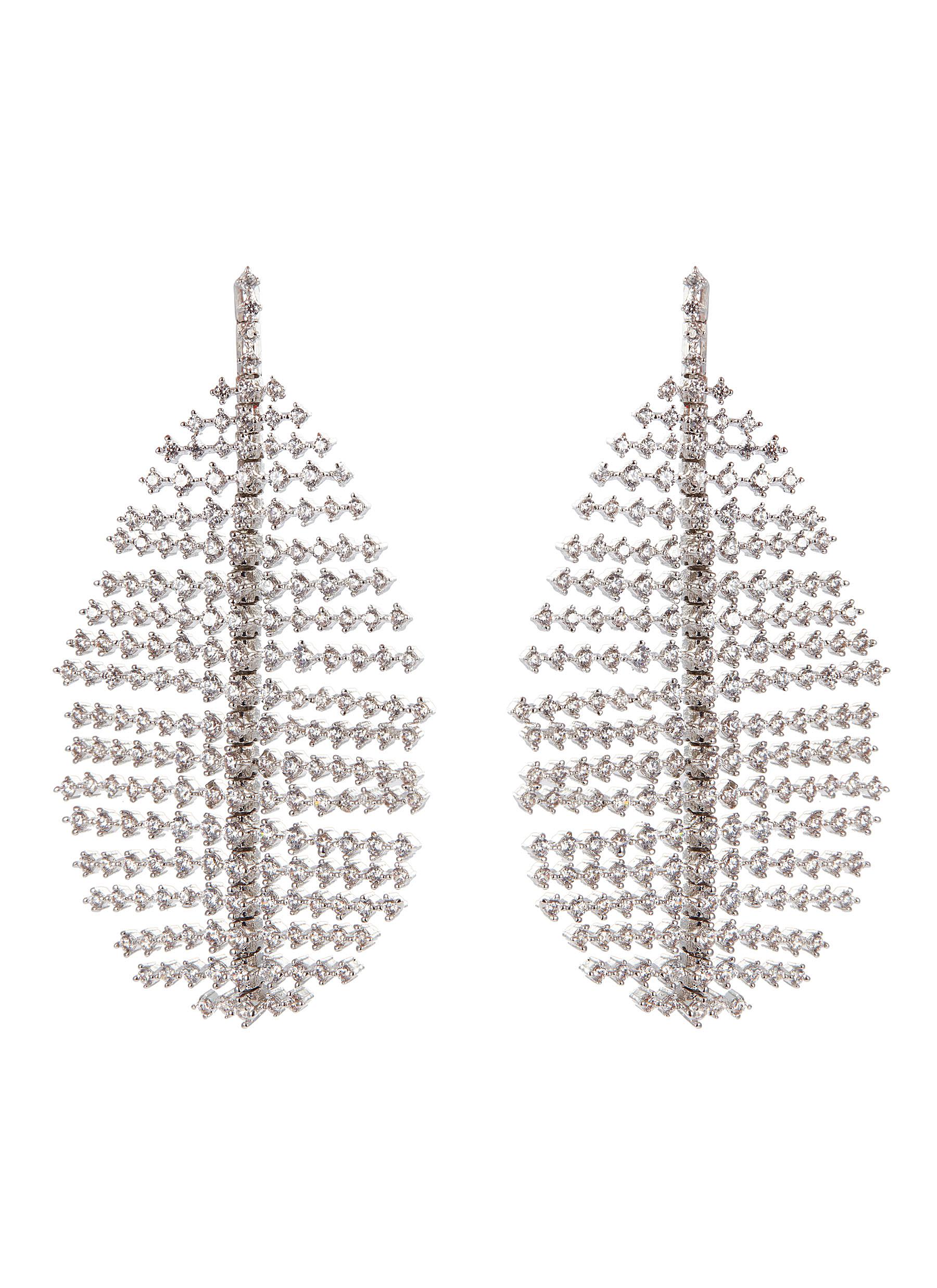Cz By Kenneth Jay Lane Cubic Zirconia Leaf Drop Earrings Women Main View Click To Enlarge Cz By Kenneth Jay Lane Cubic Zirconia Leaf