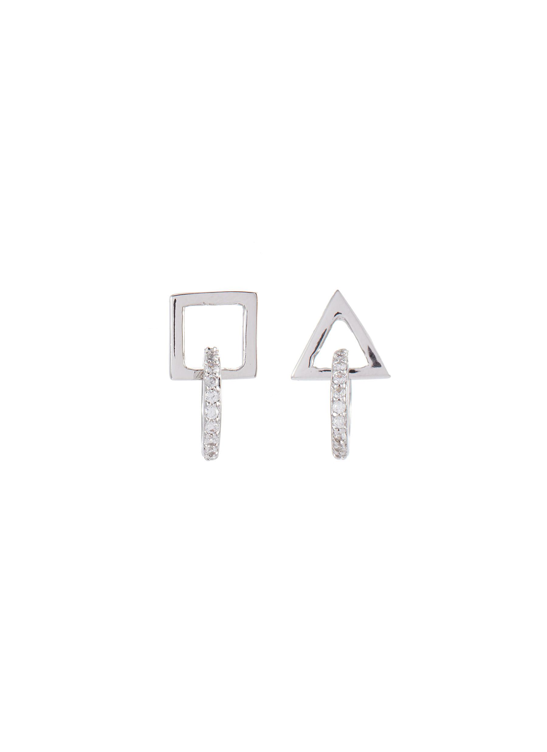 Cz By Kenneth Jay Lane Cubic Zirconia Mismatched Geometric Drop Main View Click To Enlarge Cz By Kenneth Jay Lane Cubic Zirconia Mismatched