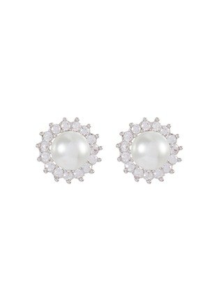 Main View - Click To Enlarge - CZ BY KENNETH JAY LANE - Cubic zirconia glass pearl detachable ear jacket stud earrings