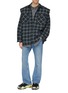 Figure View - Click To Enlarge - BALENCIAGA - Two-in-one tartan plaid flannel vest and patchwork shirt