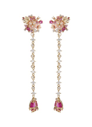 Main View - Click To Enlarge - ANABELA CHAN - 'Paradise' diamond gemstone floral drop earrings