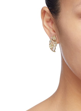 Figure View - Click To Enlarge - ANABELA CHAN - 'Lemon Slice' diamond gemstone stud earrings