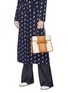 Figure View - Click To Enlarge - VALENTINO GARAVANI - 'Uptown' leather panel canvas top handle bag