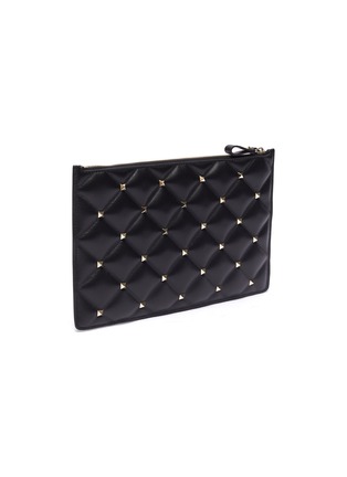 Detail View - Click To Enlarge - VALENTINO GARAVANI - Rockstud quilted leather zip pouch