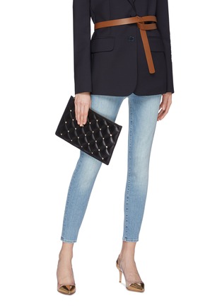 Figure View - Click To Enlarge - VALENTINO GARAVANI - Rockstud quilted leather zip pouch