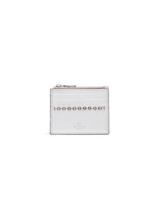 Main View - Click To Enlarge - VALENTINO GARAVANI - 'No Limit' Rockstud metallic leather card case