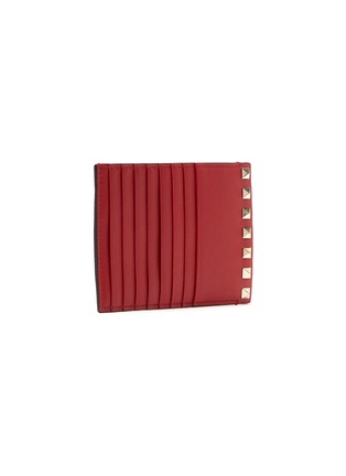Figure View - Click To Enlarge - VALENTINO GARAVANI - Rockstud border zip leather card holder