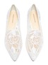 Detail View - Click To Enlarge - NICHOLAS KIRKWOOD - 'Beya' floral embroidered metal heel mesh skimmer loafers