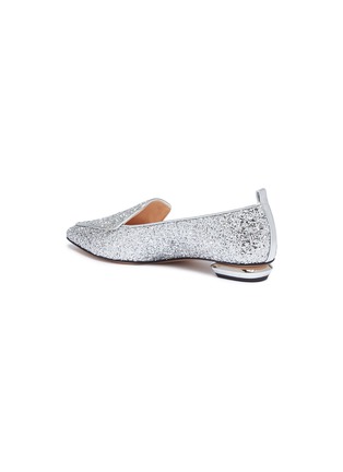  - NICHOLAS KIRKWOOD - 'Beya' metal heel coarse glitter skimmer loafers