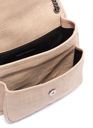 Detail View - Click To Enlarge - SAINT LAURENT - 'Niki' medium croc embossed leather shoulder bag