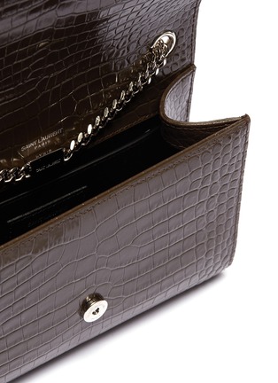 Detail View - Click To Enlarge - SAINT LAURENT - 'Kate' tassel croc embossed leather crossbody bag
