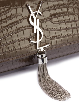  - SAINT LAURENT - 'Kate' tassel croc embossed leather crossbody bag