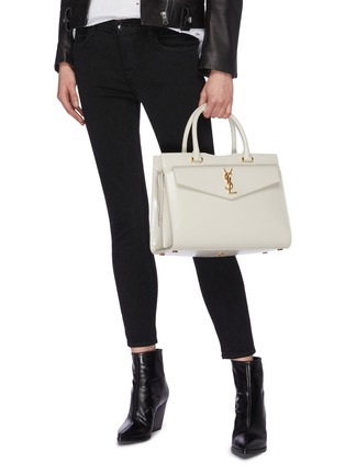 Front View - Click To Enlarge - SAINT LAURENT - 'Uptown' top handle leather tote