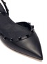 Detail View - Click To Enlarge - VALENTINO GARAVANI - Valentino Garavani 'Rockstud' leather slingback skimmer flats