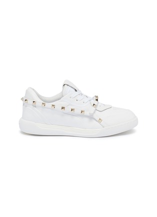 Main View - Click To Enlarge - VALENTINO GARAVANI - Rockstud strap leather sneakers