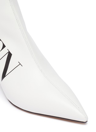 Detail View - Click To Enlarge - VALENTINO GARAVANI - Logo print faux leather ankle boots